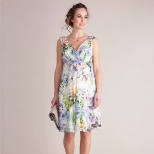 Luxe by Seraphine Floral Silk Maternity Dress